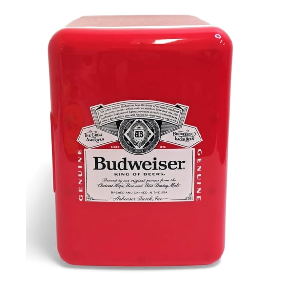 Restored Budweiser Portable 6-Can Mini Personal Fridge Cooler, MIS135BUD, Red (Refurbished)