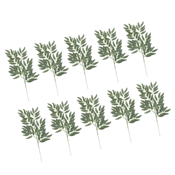 Toystoory 10 piezas de ramas de sauce falsas, ramo de hojas artificiales, plantas, hojas, artesanal, jardín, arreglo de boda, decoración Decoración tipo 2/gris oscuro