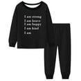 thumbnail image 4 of Byoo Toddler Girl Outfit Set Knitted Ribbed Solid Full Sleeve Shirt Pants 2 Piece Homewear Comfy Cozy Nightwear, 4 of 4
