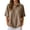 #4-Khaki, variant on YaEYa Henley Tops for Women Waffle Knit Solid Color V Neck Short Sleeve Polo Shirts Basic Lapel Collared Summer Top (Beige,L)