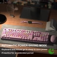 thumbnail image 2 of Teclado y ratón inalámbricos Links9+, tamaño completo, retro, rosa, 2 of 7