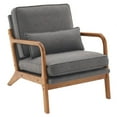 thumbnail image 6 of Tcbosik Accent Chair, Mid-Century Modern Lounge Chair with Linen Fabric Upholstery and Solid Wood Legs, High-Density Foam Seat, Lumbar Pillow Support, Compact Armchair for Small Space (Dark Gray), 6 of 9