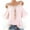 Pink, variant on TAGOLD Womens Plus Size Summer Tops,Womens Plus Size Tops,Plus Size Women Applique Collar Round Neck Flower Solid Tops Strapless Cold Shoulder T-Shirt Blouse Gray XL