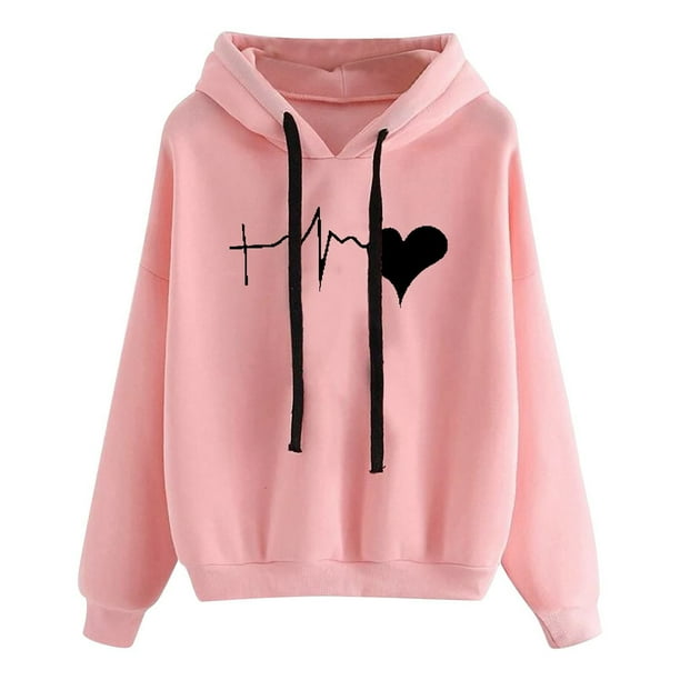 Gibobby Sudaderas para mujer Bonita sudadera con capucha de manga larga para mujer de algodon para adolescentes y ninas ropa estetica de invierno Rosa XG Bodega Aurrera en linea