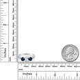 thumbnail image 6 of Gem Stone King 2.32 Ct Oval White Created Sapphire Blue Sapphire 925 Sterling Silver Ring (Size 8), 6 of 6