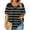 Black Womens Plus Size Tops Clearance, variant on BSDJILFG Women's Plus Size Tops Summer Casual Pajama Top Short Sleeve Striped Sleepwear Shirt Loose Fit Tees Cross V-Neck Shirt Lounge Blouse ,XL-5XL