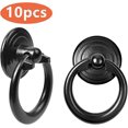 thumbnail image 3 of 10 Pcs Armoire Noire Poignée Métal Porte Bouton Tiroir Anneau Classique Tirer Poignée Rond Meubles Poignée Meubles Poignées de Traction avec Vis pour Armoire Armoire Armoire Commode, 3 of 5