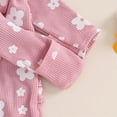 thumbnail image 5 of Emy Dola Newborn Baby Girl Floral Ruffle Romper One Piece Infant Baby Long Sleeve Knit Jumpsuit+ Headband 2Pcs Fall Winter Outfits, 5 of 8