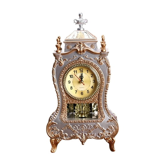Laikoutd Antique Table Clock With European Styles Carvings And Melodies Hourly Chimes Pendulums For Living Room Office Decors