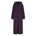 thumbnail image 5 of DHFJKG Womens Pajamas Fluffly Robe Hoodies Dress Loungewear Double-Sided Plush Long Sleeve Hooded Drawstring Pullover Homewear Versatile Home Clothes, 5 of 5