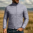 thumbnail image 7 of Ceisia Men Solid Stand Collar Quilted Puffer Jacket Full Zip Lightweight Warm Outer Coat For Fall Winter Outdoor Travel Daily Commute Gift, 7 of 7