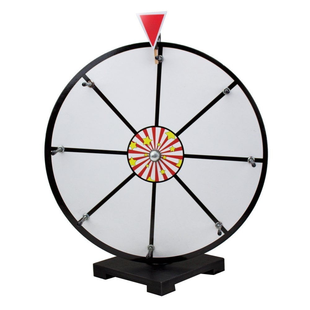 Prize Wheel Spinner, White 16inch 8slot Tabletop Dry Erase Prize