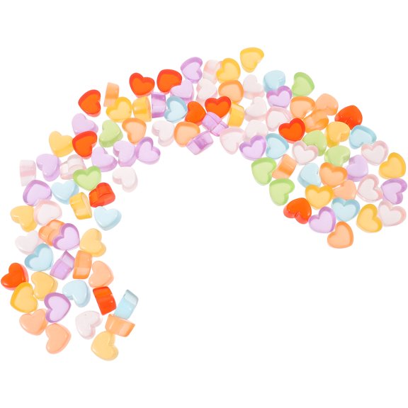 GOOHOCHY 100pcs Colorful Heart Charms Mini Heart Shaped DIY Decorations Resin Craft Vase Filler