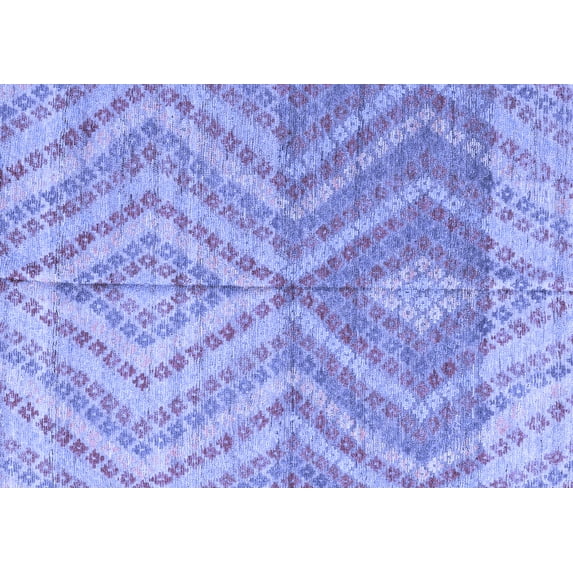Ahgly Company Machine Washable Indoor Rectangle Abstract Blue Modern Area Rugs, 4' x 6'