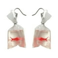 thumbnail image 2 of UDIYO Funny Goldfish Water Bag Shape Dangle Hook Earrings Charm Women Jewelry Gift, 2 of 7