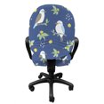 thumbnail image 3 of Bird Office Chair Slipcover, Scene of Leaves Kookaburra on Branches with Lemons Botanical Details, Protective Stretch Decorative Fabric Cover, Standard Size, Multicolor, by Ambesonne, 3 of 5