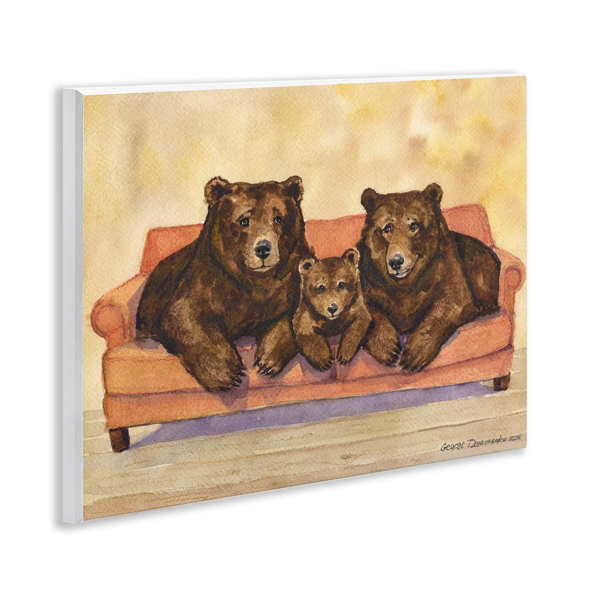 Stupell Industries Bear Family Trio Wall Plaque Art, design by George Dyachenko