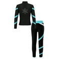 thumbnail image 5 of Manyakai Kids Girls Long Sleeve Figure Skating Jacket with Pants Set 2 Piece Tracksuit Ice Skating Blue Green 8, 5 of 7