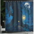 thumbnail image 3 of Ambesonne Navy Blue Shower Curtain, Tree in Woods, 69"Wx84"L, Navy Blue, 3 of 4