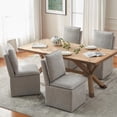thumbnail image 3 of Usaint Upholstered Dining Chair with Casters and Storage, Fabric Rolling Desk Chair with Wheels for Home Office Living Room, Easy Assembly, Light Gray, 3 of 6
