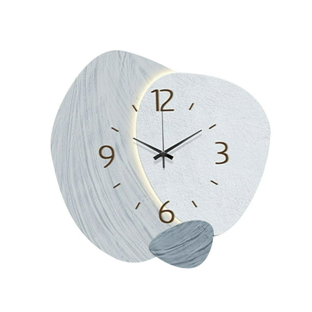 Reloj de pared nórdico con dibujos animados para decoración de habitaciones, creativo, sin tictac, para niños. azul