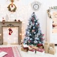 thumbnail image 4 of Gymax 5 FT Flocked Christmas Tree Artificial Xmas Tree w/170 Branch Tips &Pine Needles, 4 of 10