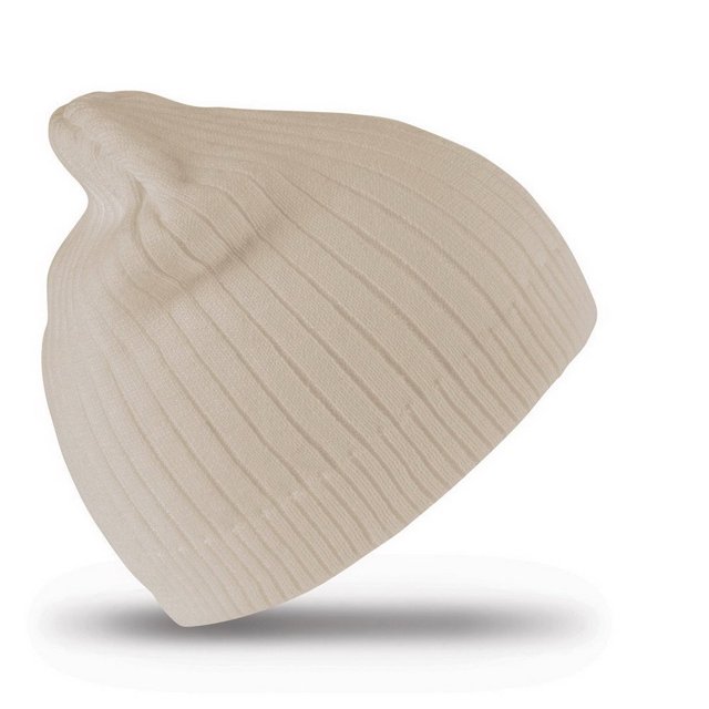 Result - Gorro beanie invierno de punto de algodón grueso Modelo Unisex hombre mujer (Crema)