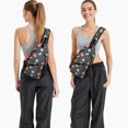 thumbnail image 6 of Men' Cartoon Excavator Sling Backpack, Construction Vehicle Theme Crossbody Bag with Fire Truck and Tractor Design, Lightweight and Durable, 6 of 6