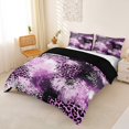 thumbnail image 2 of Homewish Purple Leopard Print Duvet Cover Queen,Animal Theme Queen Bedding,Black Reversible,3pcs,1 Duvet Cover and 2 Pillowcases, 2 of 6