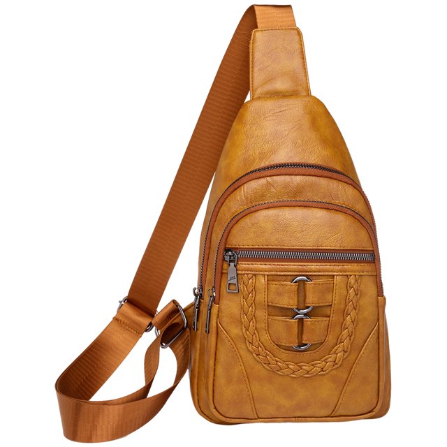 Bolso de Pecho Bolso Bandolera Multifuncional Ligero para Hombres Mujeres (Amarillo)