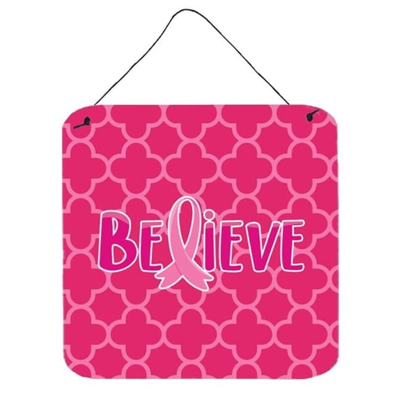 Breast Cancer Awareness Ribbon Believe Wall or Door Hanging Prints