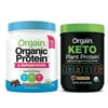 Orgain - Organic Vegan, Gluten Free Plant Based Protein & Superfoods Powder - Creamy Chocolate Fudge (1.12 LB) + Keto Protein Powder - Chocolate (0.97 LB)