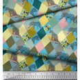 thumbnail image 2 of Soimoi Viscose Chiffon Fabric Leopard & Argyle Patchwork Decor Fabric Printed Yard 42 Inch Wide, 2 of 3