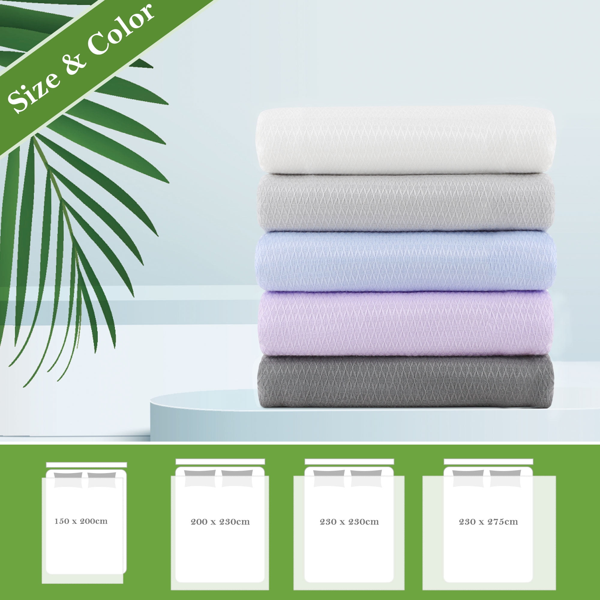 Unique Bargains Cooling Viscose from Bamboo Breathable Blanket White Twin