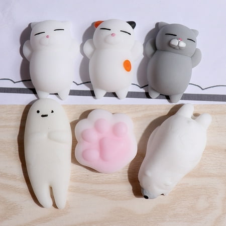 densenon Cat Set - 6 Soft Silicone Kawaii Kittens, Top Stress Relief ...