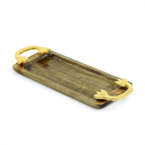 Nagina International Handcrafted Premium Natural Mango Wood Dinner Serving Kitchen Trays | Restaurant's Decor Wooden Platters