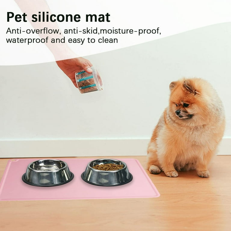 Cat Food mat，Food mat for cat Bowls,Dog Water matt for Sloppy Drinkers,Dog  Food mats for Floors,Silicone pet Food mat,Pet Food mats Waterproof with