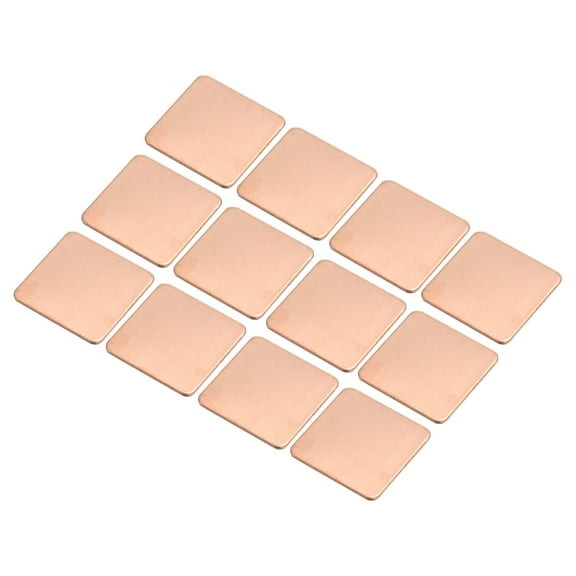 Uxcell Heatsink Copper Pad Shim 20mm x 20mm x 0.8mm Thermal Conductive Heat Sink for Electronic Chip Cooling Pack of 12