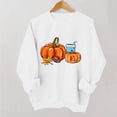 thumbnail image 2 of Halloween Crewneck Sweatshirt Women Halloween Printed Round Neck Loose Long Sleeve Pullover Tops Happy Fall Yall Sweatshirt Women and Plus Size French Terry Long Sleeve Shirt, 2 of 6