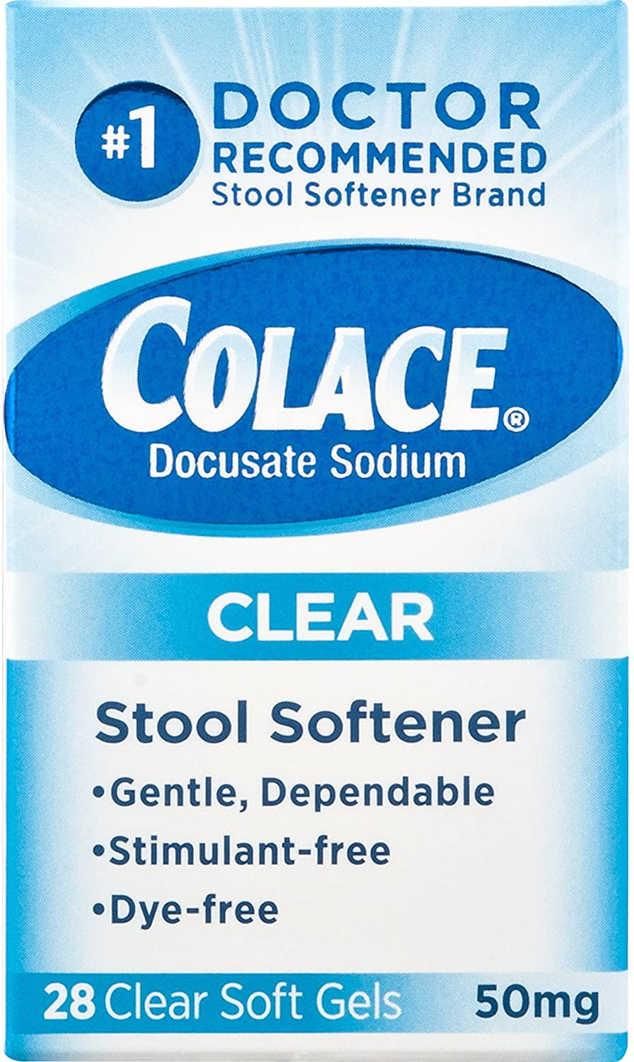 Colace Clear Soft Gels Stool Softener 50mg 28 Ct Walmart 