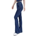 thumbnail image 5 of Pantalones acampanados de mezclilla con cintura alta y adelgazamiento para mujer, pantalones casuales ajustados elásticos para deportes, yoga y exteriores, 5 of 5