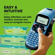 صانع ملصقات DYMO، صانع ملصقات محمول LetraTag 100H، سهل الاستخدام، شاشة LCD مكونة من 13 حرفًا، رائع لتنظيم المنزل والمكتب، أزرق