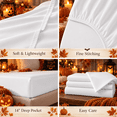 thumbnail image 5 of Beartech Microfiber Sheet Set, 4-Piece, Queen, White, 14-inch Deep Pocket, Flat Sheet for DIY Halloween Ghost Decor, 5 of 11