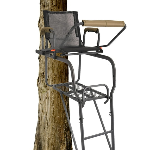 HECASA 15.5' Climbing Ladder Tree Stand for Hunting with Mesh Seat, Hunting Gear, Equipment, and Accessories
