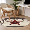 thumbnail image 5 of Texas Star Red Round Area Rug 4ft, Farmhouse Berry Wooden Vintage Washable Non-Slip Circle Rugs for Bedroom Living Room Kitchen, Soft Non Shedding Circle Carpet for Dining Room Dorm, 5 of 9