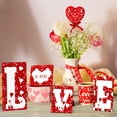 thumbnail image 3 of Valentine’s Day Decorations, 4PCS Rustic Tabletop LOVE Signs for Romantic Home Décor, Wedding, Anniversary, or Party Centerpiece, Valentine’s Gift for Couples, 3 of 7