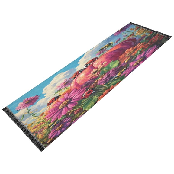 BZSMCE Runner Rug Classical Design Ladybugs Wonderland Style Modern Pattern 72x23.5in Indoor Washable Rug
