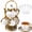 Gold Trim, variant on 20 Pcs Tea Set,Ceramics Tea Cup Set for Adult, Coffee Cups with Metal Holder, Gold(ANJORALA )