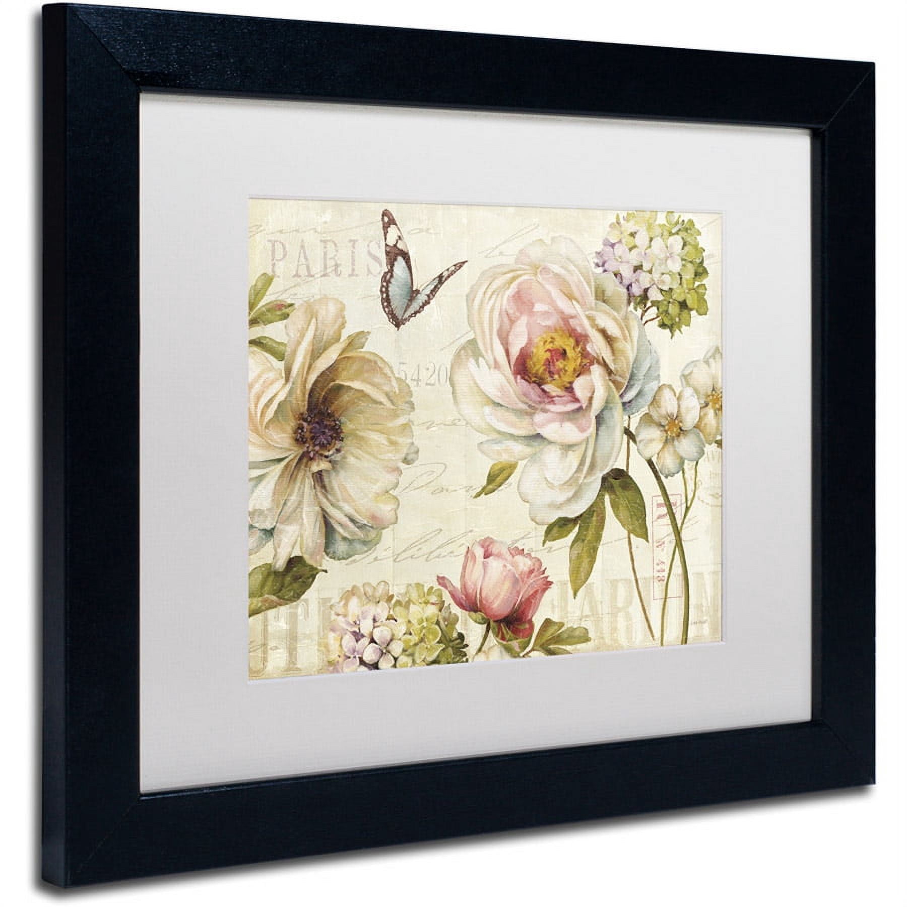Trademark Fine Art "Marche de Fleurs IV" Canvas Art by Lisa Audit, White Matte, Black Frame