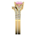 thumbnail image 3 of Clara Pucci 18K Yellow Gold 3.4 Simulated Pink Diamond Engraveable Engagement Ring + Wedding Band Set, 3 of 7